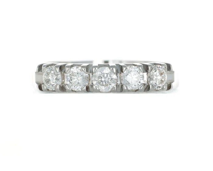 Ring - 18 kt. White gold - 1.00ct. tw. Diamond (Natural)
