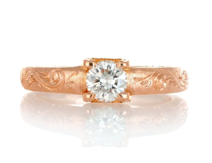 Ring - 18 kt. Rose gold - 0.50ct. tw. Diamond (Natural)
