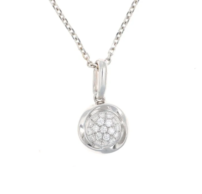 Giorgio Visconti - Necklace with pendant - 18 kt. White gold - 0.20ct. tw. Diamond (Natural)