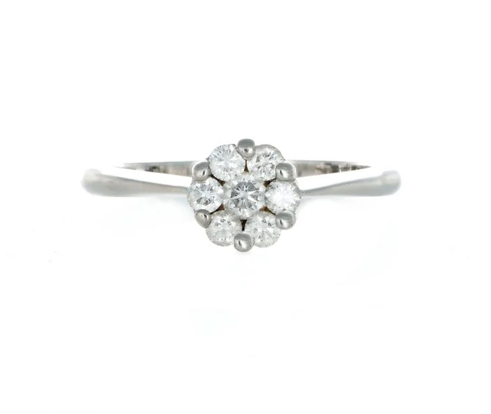 Ring - 18 kt. White gold - 0.40ct. tw. Diamond (Natural)