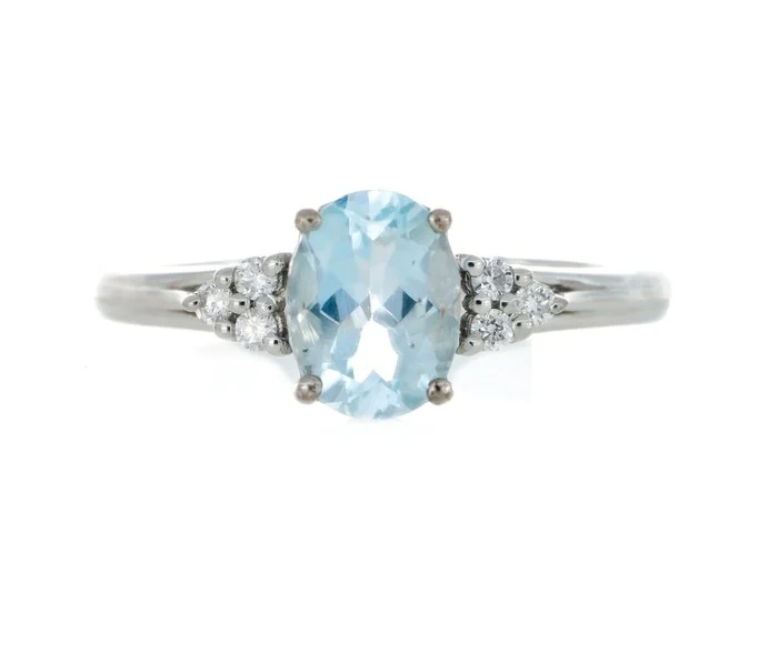 DD Gioielli - Ring - 18 kt. White gold - 3.00ct. tw. Aquamarine - Diamond