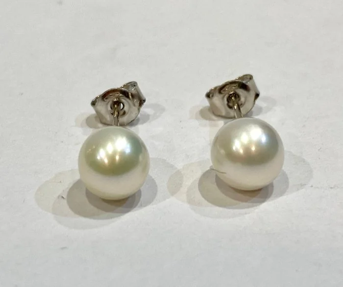 Earrings - 18 kt. White gold - Akoya 6/6.5 mm