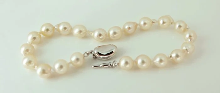Bracelet Silver Pearl - Akoya Pearl, Baroque 7 mm