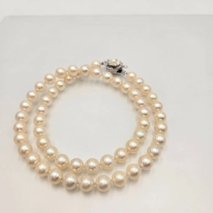 Necklace Silver Pearl - Akoya 7.0mm 18in