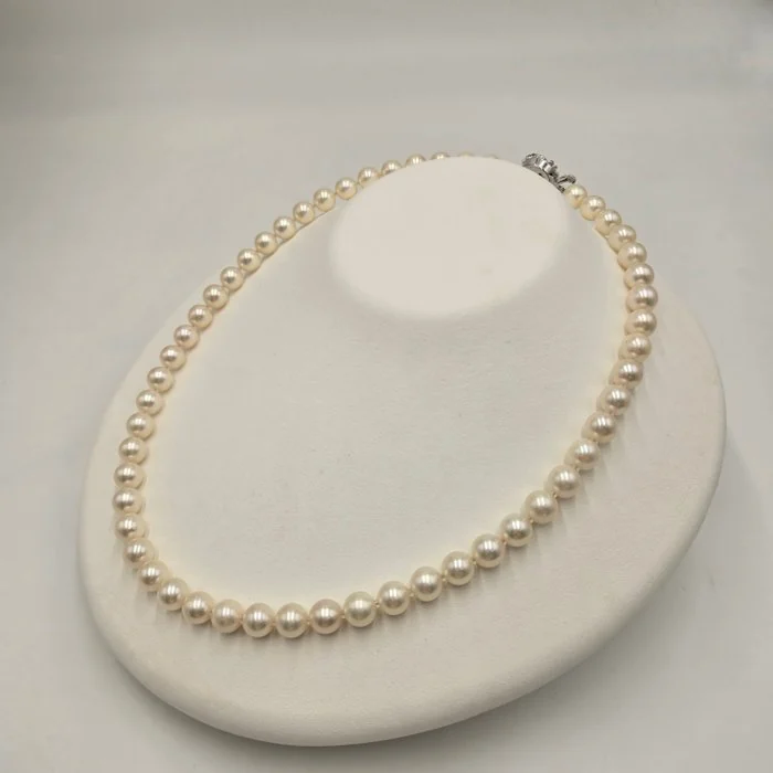Necklace Silver Pearl - Akoya 8.0mm 18in