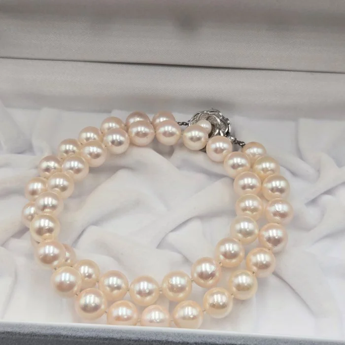 Necklace Silver Pearl - Akoya 9.0mm 17in