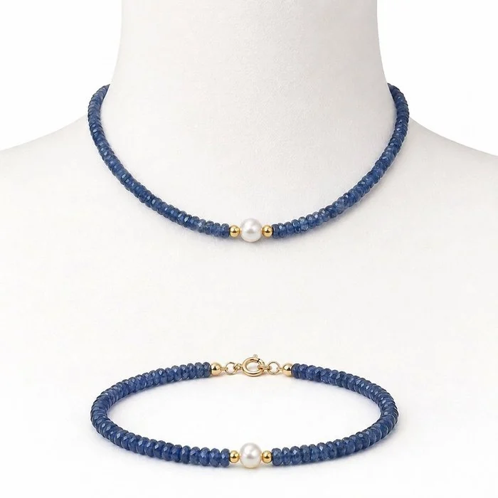 Necklace - 18 kt. Yellow gold Sapphire