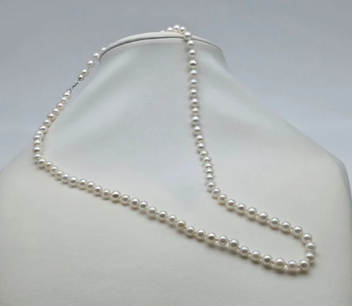 Necklace - 18 kt. White gold, 51 cm Pearl