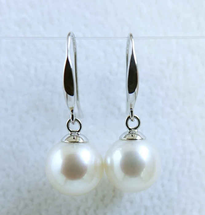 Earrings - 18 kt. White gold Pearl - Akoya Pearl, Round, 9 mm