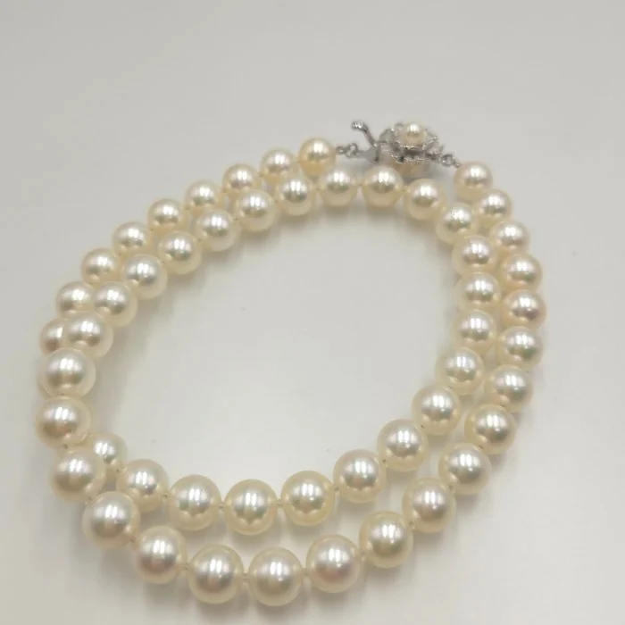 Necklace Silver Pearl - Akoya 8.0mm 18in