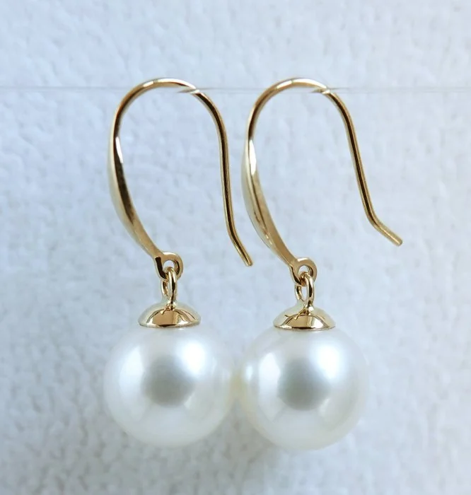Earrings - 18 kt. Yellow gold Pearl - Akoya Pearl, Round, 9 mm