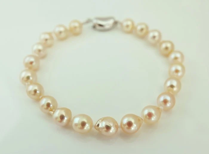Bracelet Silver Pearl - Akoya Pearl, Baroque 7 mm
