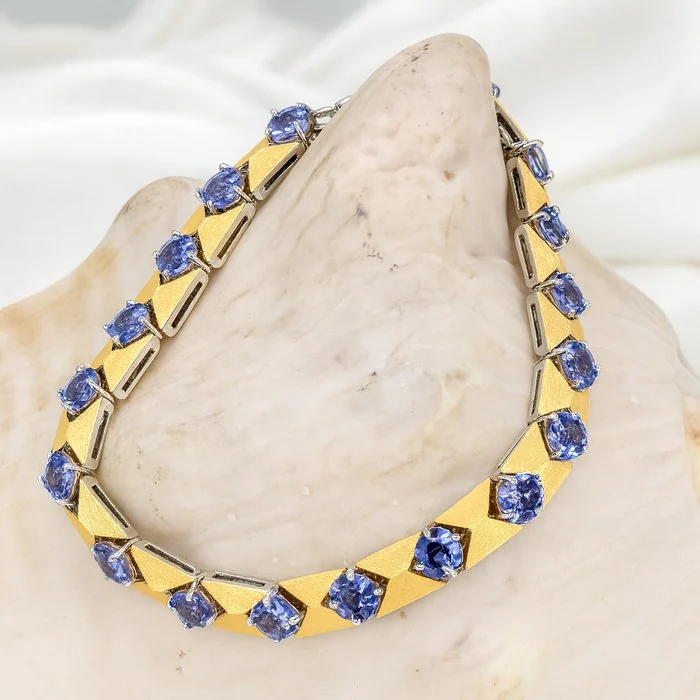 Bracelet Gold - plated Tanzanite - 18kt Gold Plated