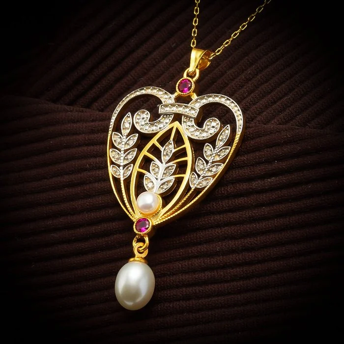 Necklace Silver Diamond (Natural) - Pearl
