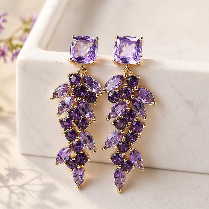 Earrings Silver - Amethyst - Certified