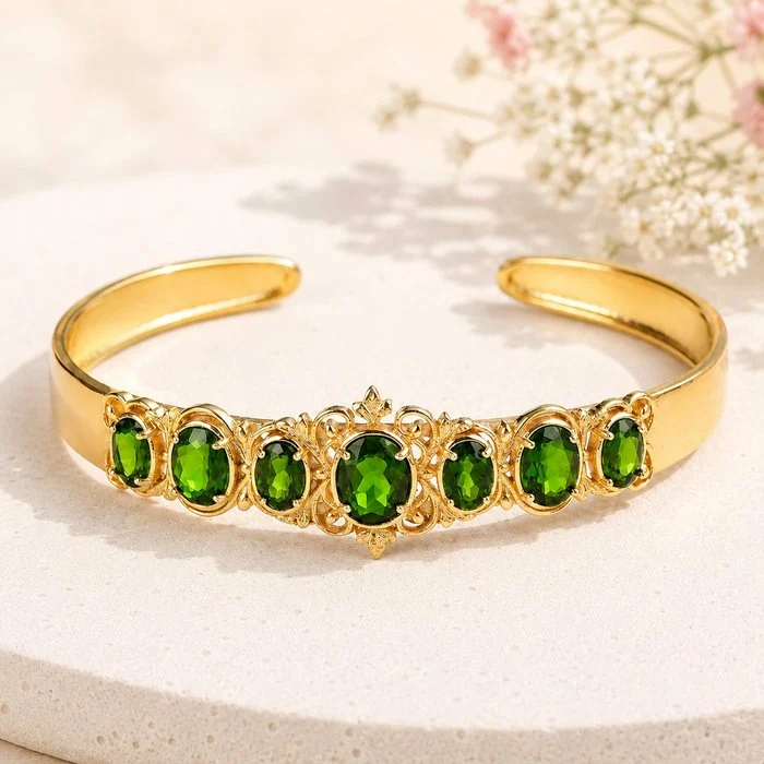 Bracelet Silver - Diopside - Certified
