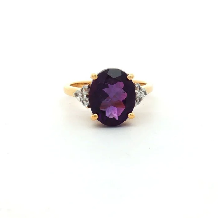 Ring Silver - 2.50ct. tw. Amethyst - HRD Certified Silver Jewelry
