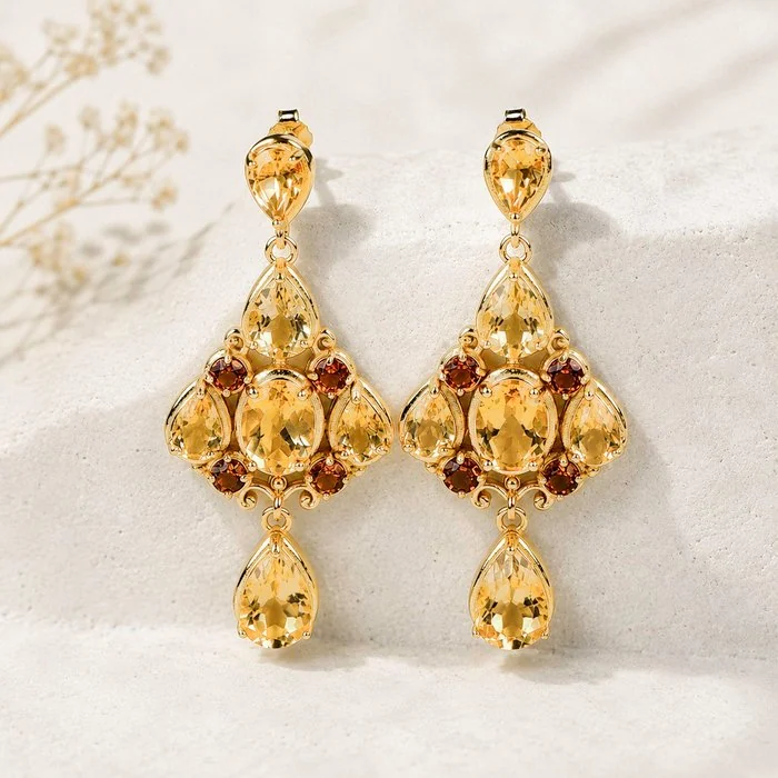 Earrings Silver - Citrine - Certified