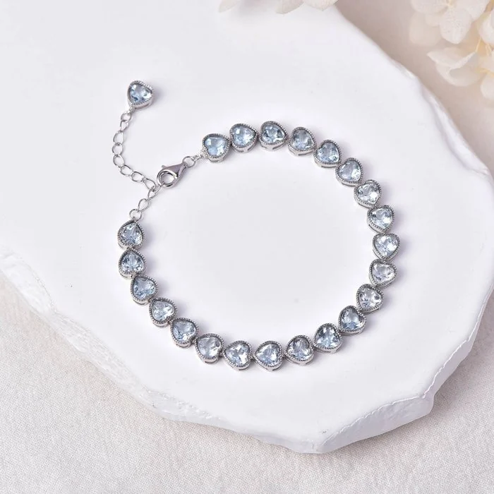 Bracelet Silver - Aquamarine - Certified