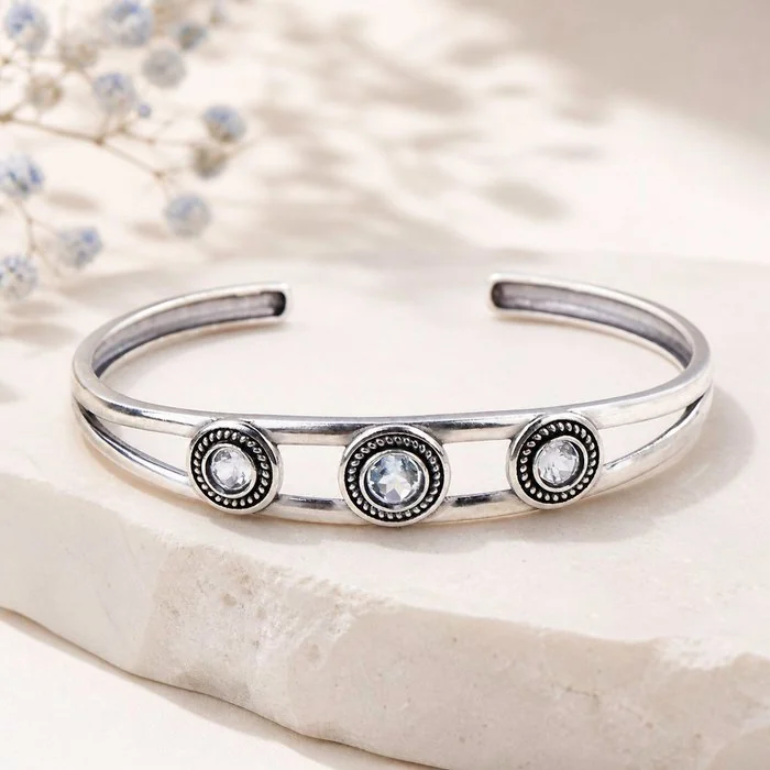Bracelet Silver - Aquamarine - Certified