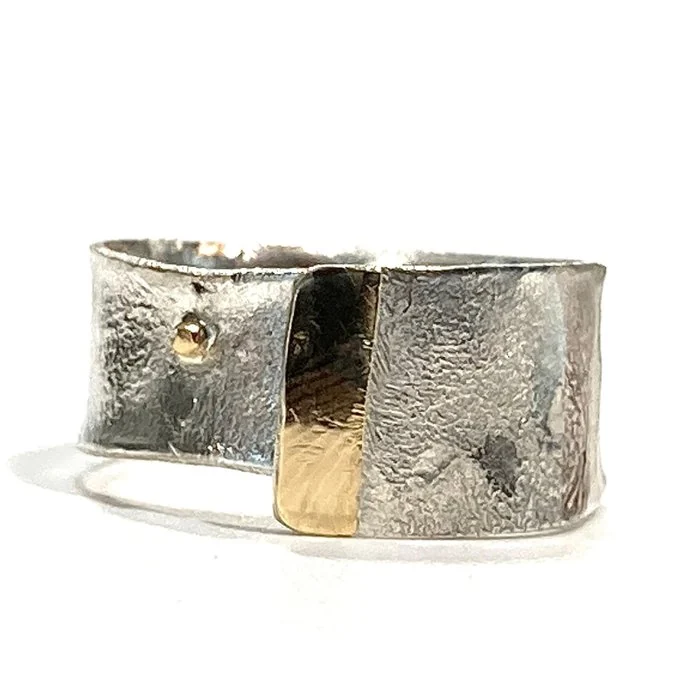 Ring - 18 kt. Silver, Yellow gold