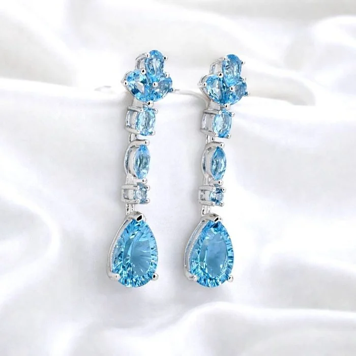 Earrings Gold - plated Topaz - 18 kt Gold Plated