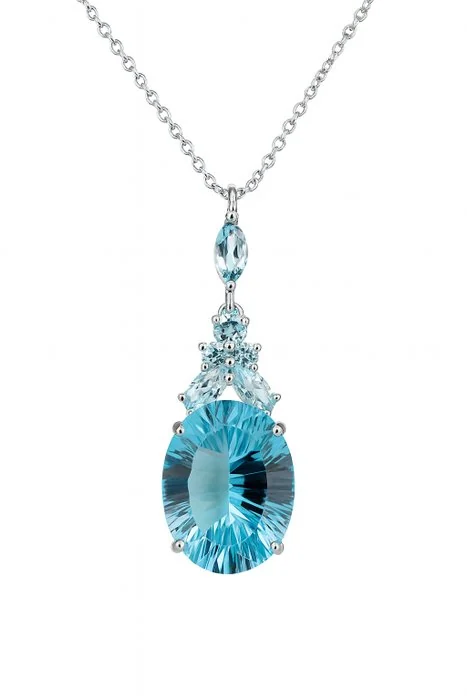 Necklace Gold - plated Topaz - 18K Gold Plated