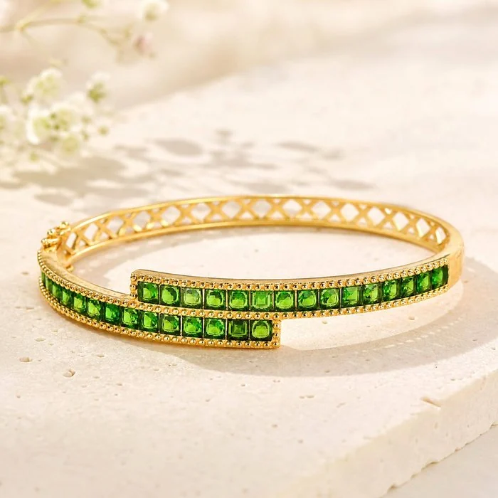 Bracelet Silver - Diopside - Certified