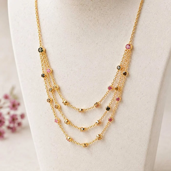 Necklace Silver - Tourmaline - Certified