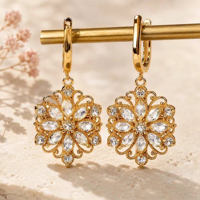 Earrings Silver - Aquamarine - Certified