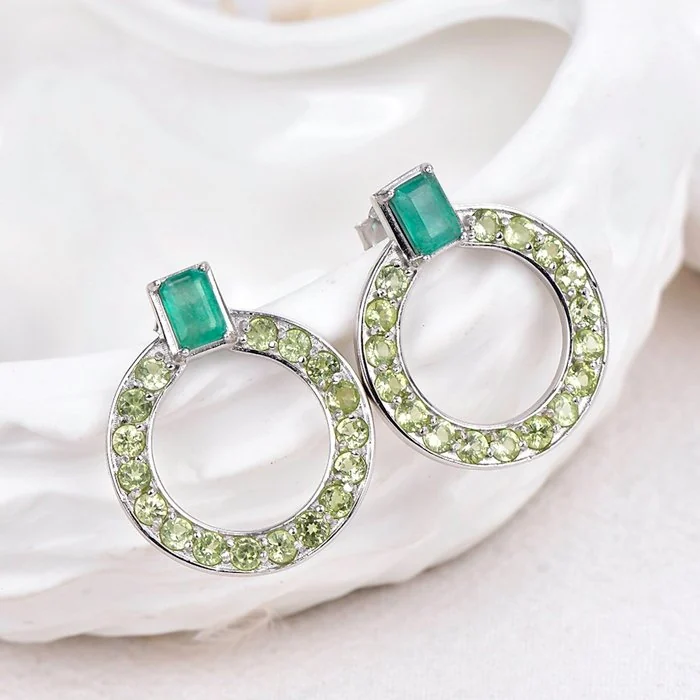 Earrings Silver - Mixed gemstones - Certifi