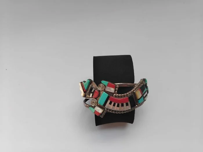 Bracelet Silver - Zuni Inlay Cuff Bracelet