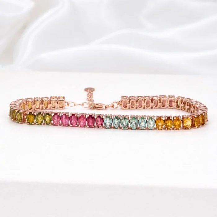 Bracelet Gold - plated Tourmaline - 18K Gold Plated