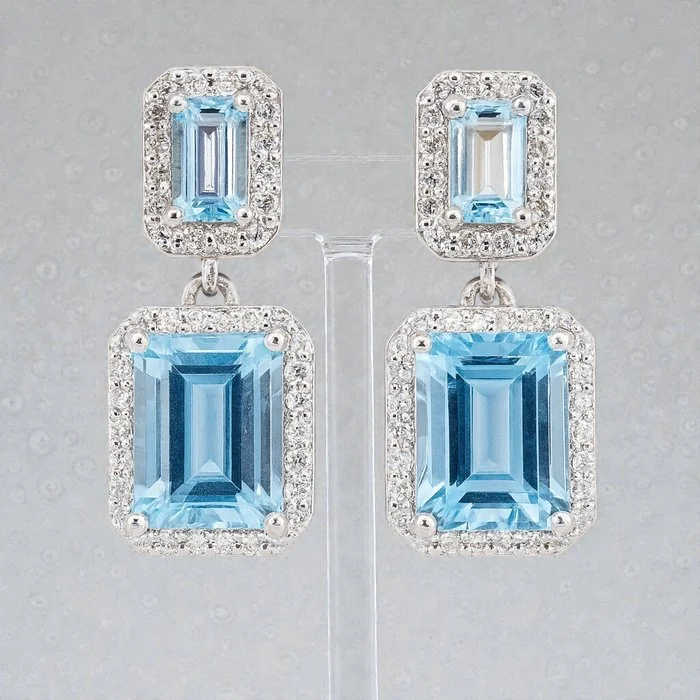 Earrings Gold - plated Topaz - Topaz - 18kt Gold Plated