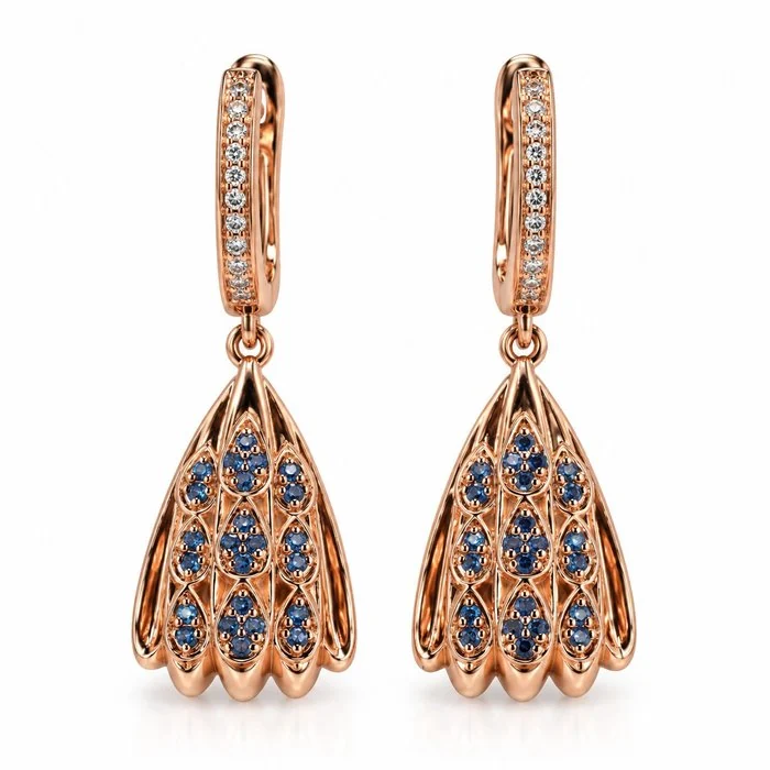 Earrings Gold - plated Topaz - 18kt Gold Plated
