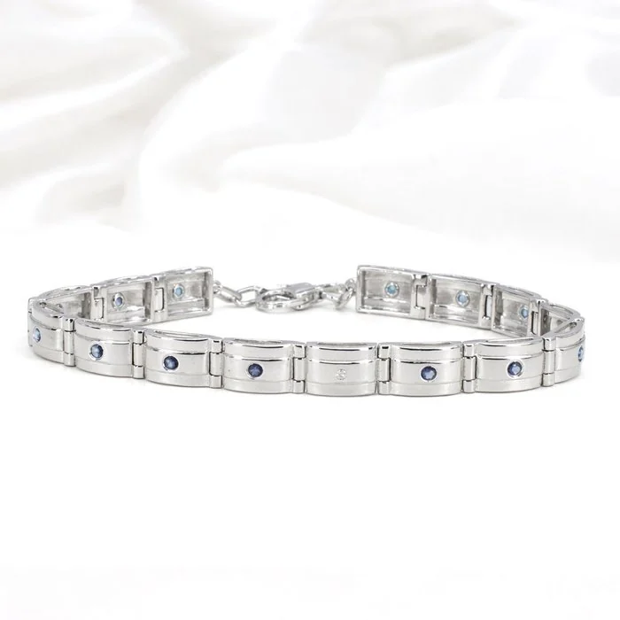 Bracelet Gold - plated Sapphire - Diamond - 18K Gold Plated