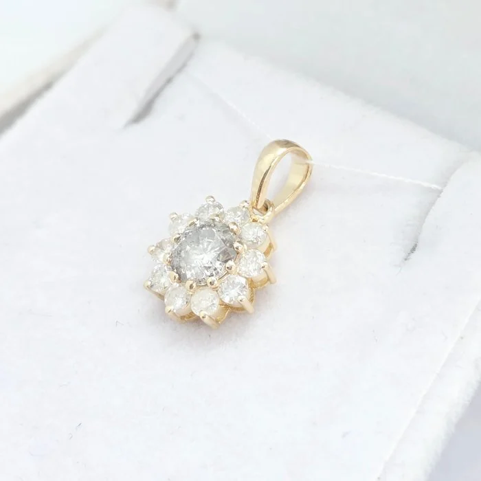 Pendant - 14 kt. Yellow gold - 0.76ct. tw. Diamond (Natural) - Diamond