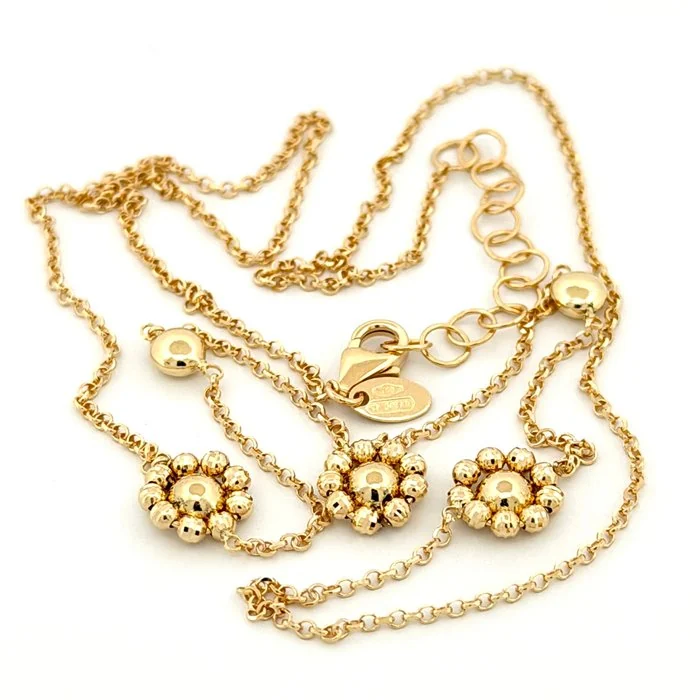 Necklace - 18 kt. Yellow gold - Flower