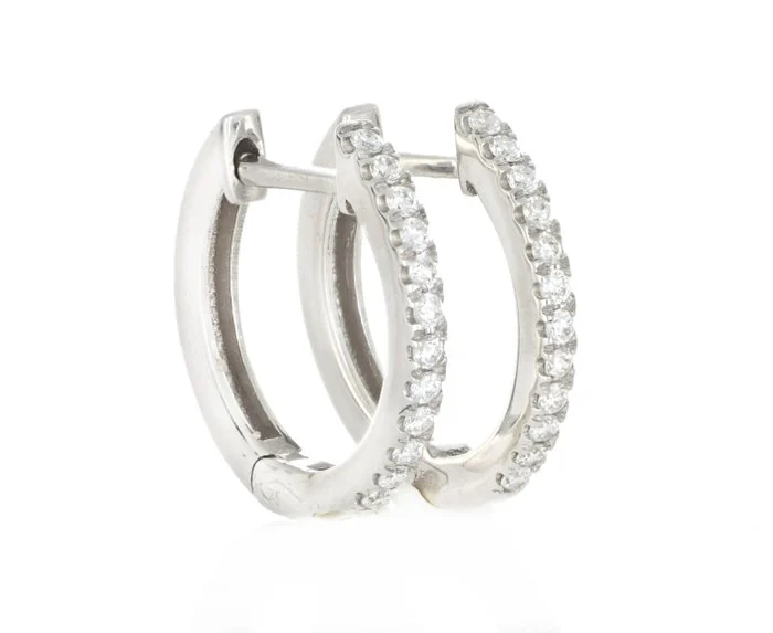 Earrings - 18 kt. White gold - 0.24ct. tw. Diamond (Natural)