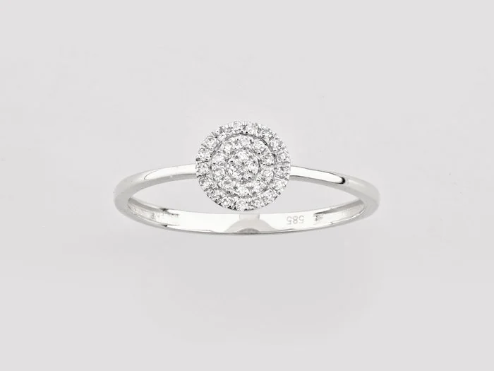 Ring - 14 kt. White gold - 0.09ct. tw. Diamond (Natural)