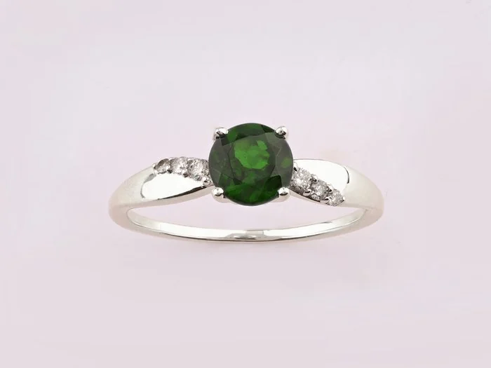 Ring - 14 kt. White gold - 0.98ct. tw. Mixed gemstones - Diamond