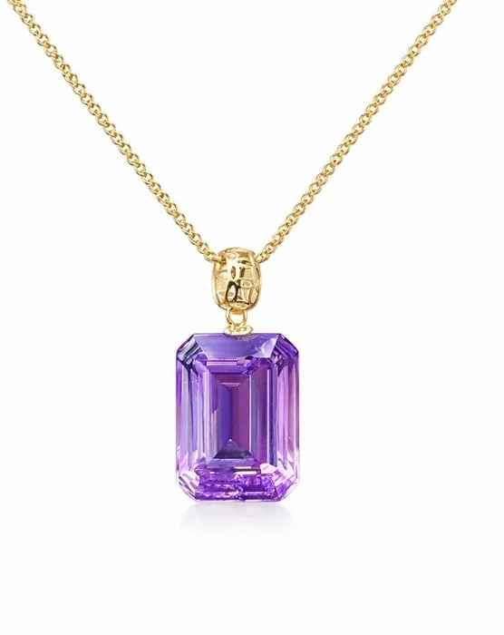 Necklace - 18 kt. Yellow gold Amethyst