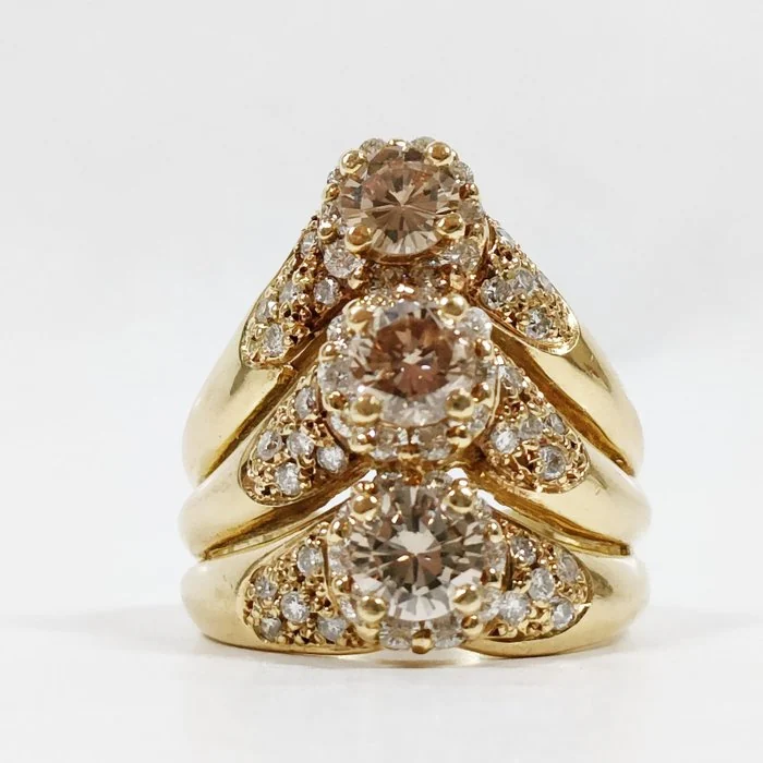 Ring - 18 kt. Yellow gold Diamond (Natural) - Diamond