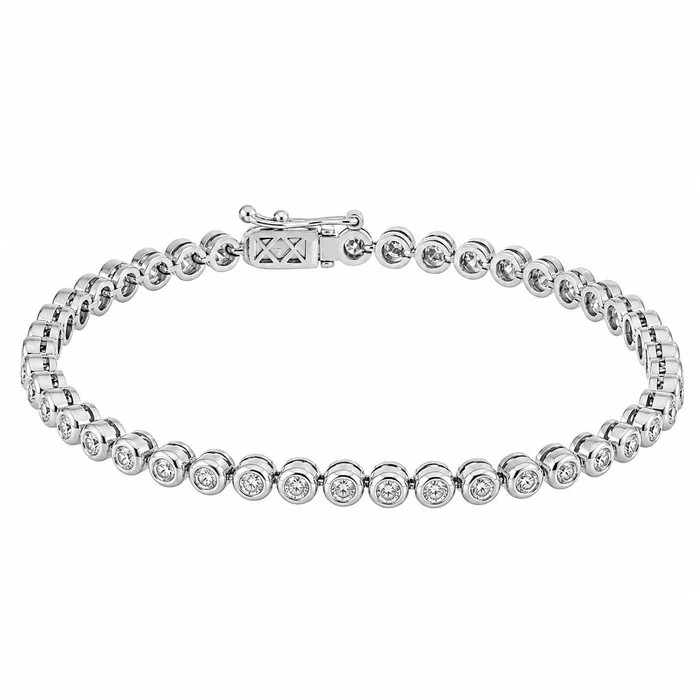Bracelet - 18 kt. White gold - 0.90ct. tw. Diamond (Natural) - Made in Italy - Handmade