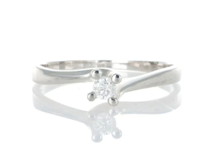 Ring - 18 kt. White gold - 0.15ct. tw. Diamond (Natural)