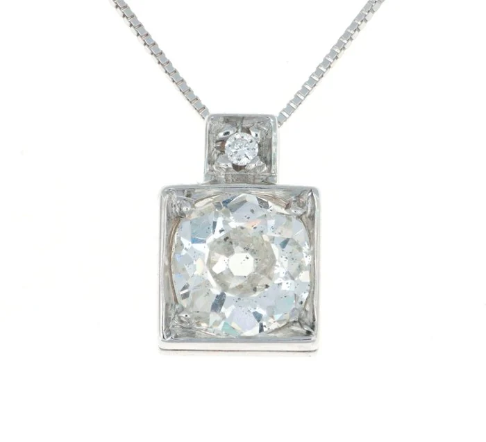 Necklace with pendant - 18 kt. White gold - 0.35ct. tw. Diamond (Natural) - Diamond