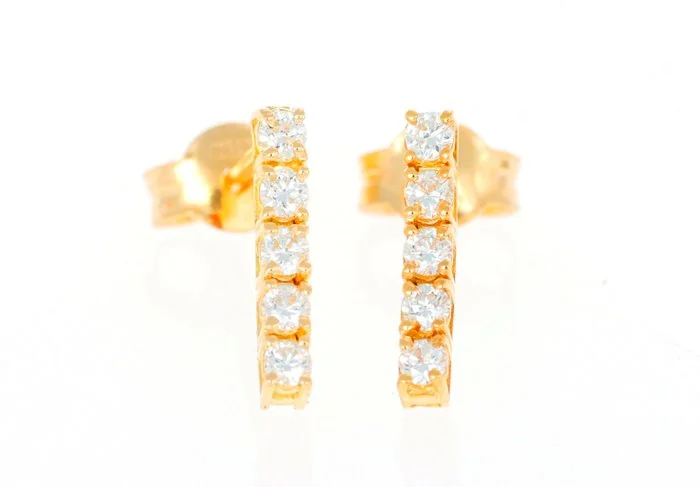 Earrings - 18 kt. Yellow gold - 0.30ct. tw. Diamond (Natural)