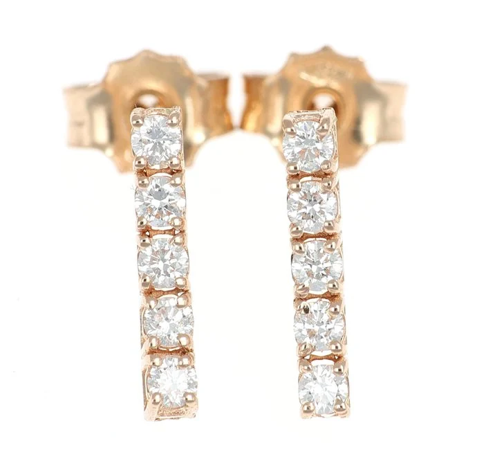Earrings - 18 kt. Rose gold - 0.30ct. tw. Diamond (Natural)