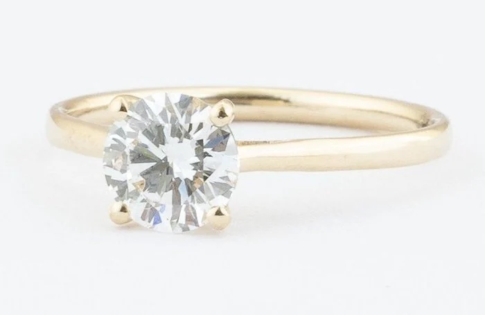Ring - 14 kt. Yellow gold - 1.01ct. tw. Diamond (Lab - grown) - Round E - VVS2