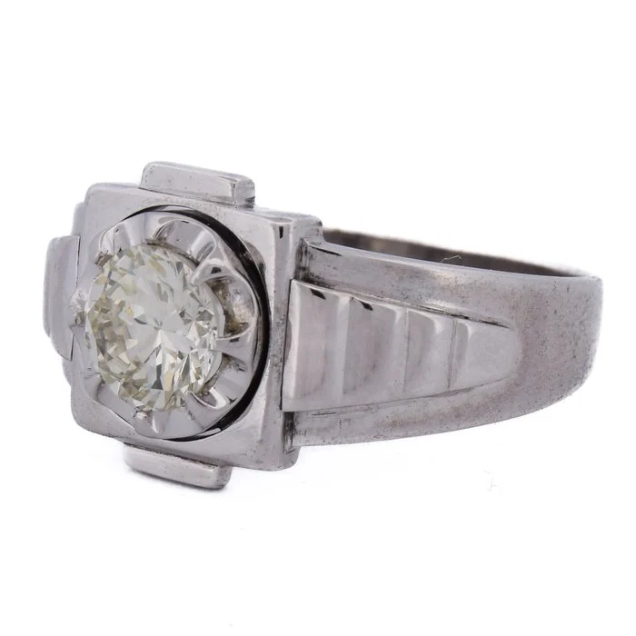 Ring - 18 kt. White gold - 1.08ct. tw. Diamond (Natural)